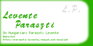 levente paraszti business card